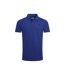Mens miles pique organic polo shirt cobalt blue Weird Fish-1