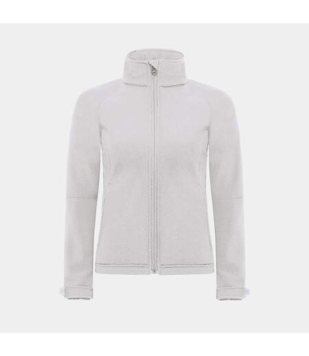B&C Womens Hooded Premium Softshell Jacket (Windproof, Waterproof & Breathable) (White)