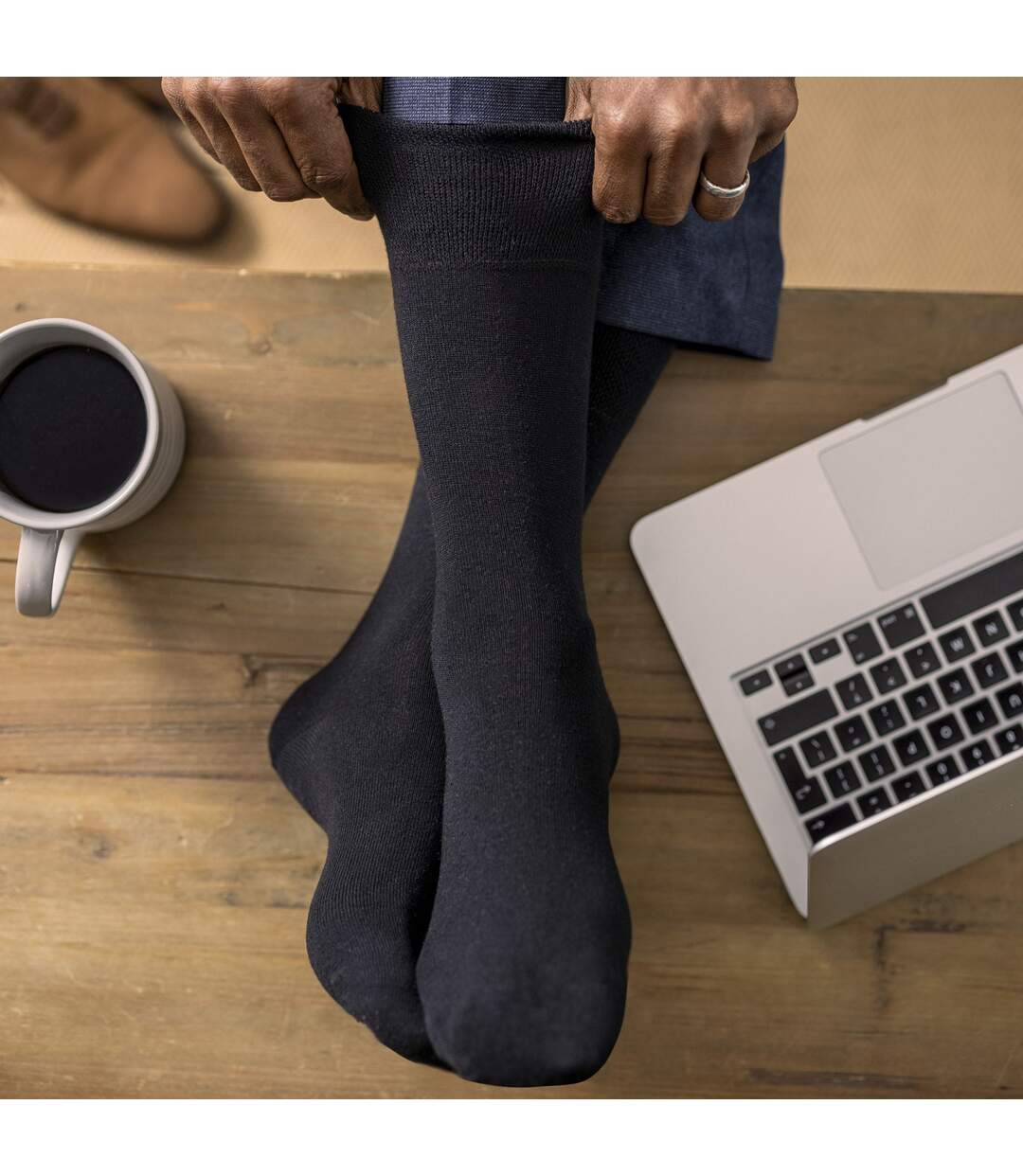 6 Pack Mens Non Elastic Bamboo Diabetic Socks-3