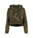 Sweat Court À Capuche Femme Vert Camouflage Build Your Brand-1