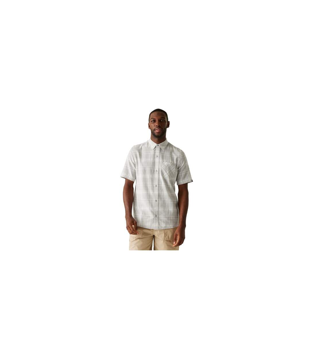 Mens Loran Checked Shirt Silver Grey Regatta-1