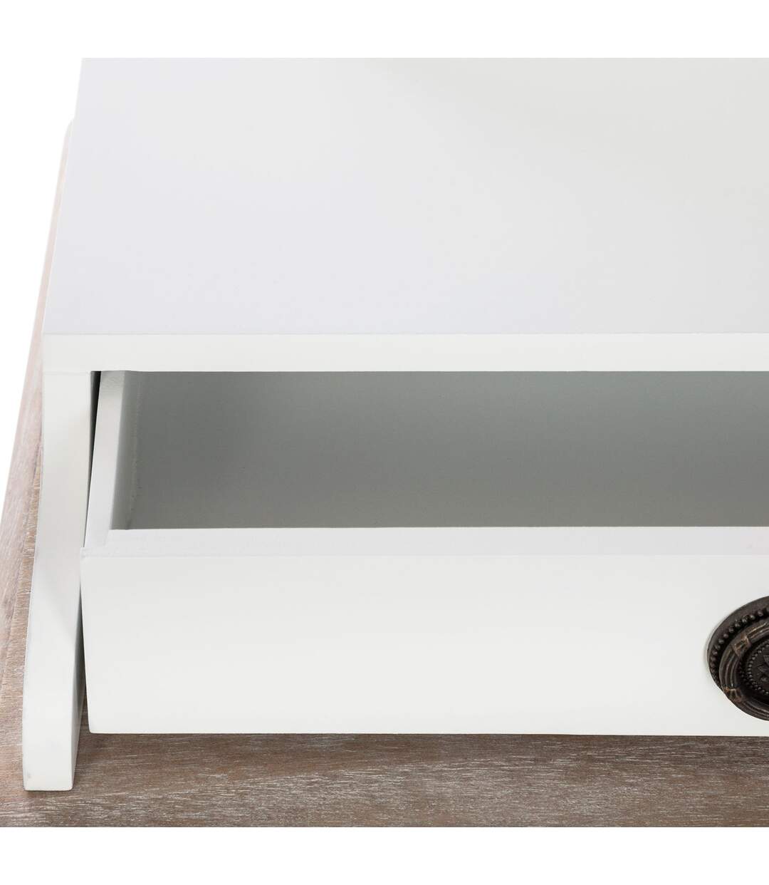 Coiffeuse design bois Chrysa - L. 74 x H. 135 cm - Blanc-5