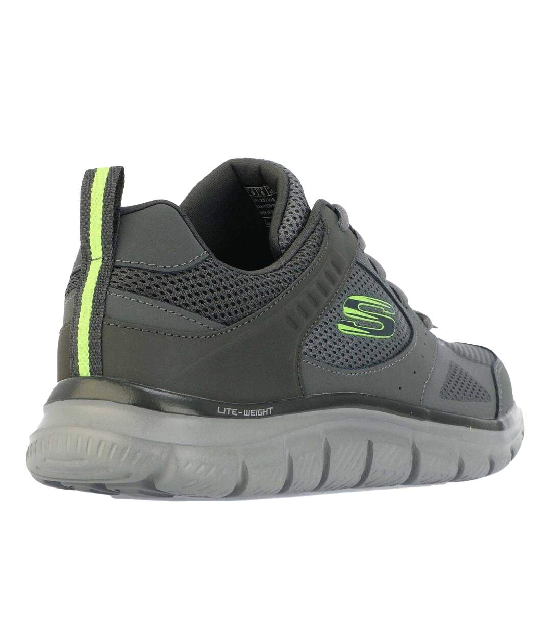 Mens Track Syntac Leather Trainers Charcoal Skechers-2
