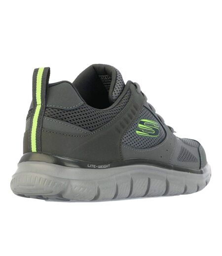 Mens Track Syntac Leather Trainers Charcoal Skechers