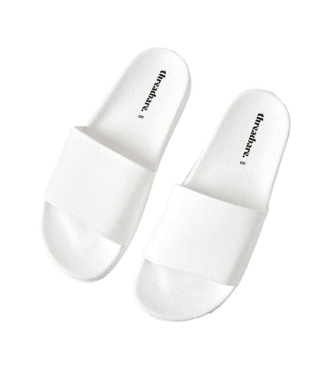 Mens Arlo Slides White Threadbare-3