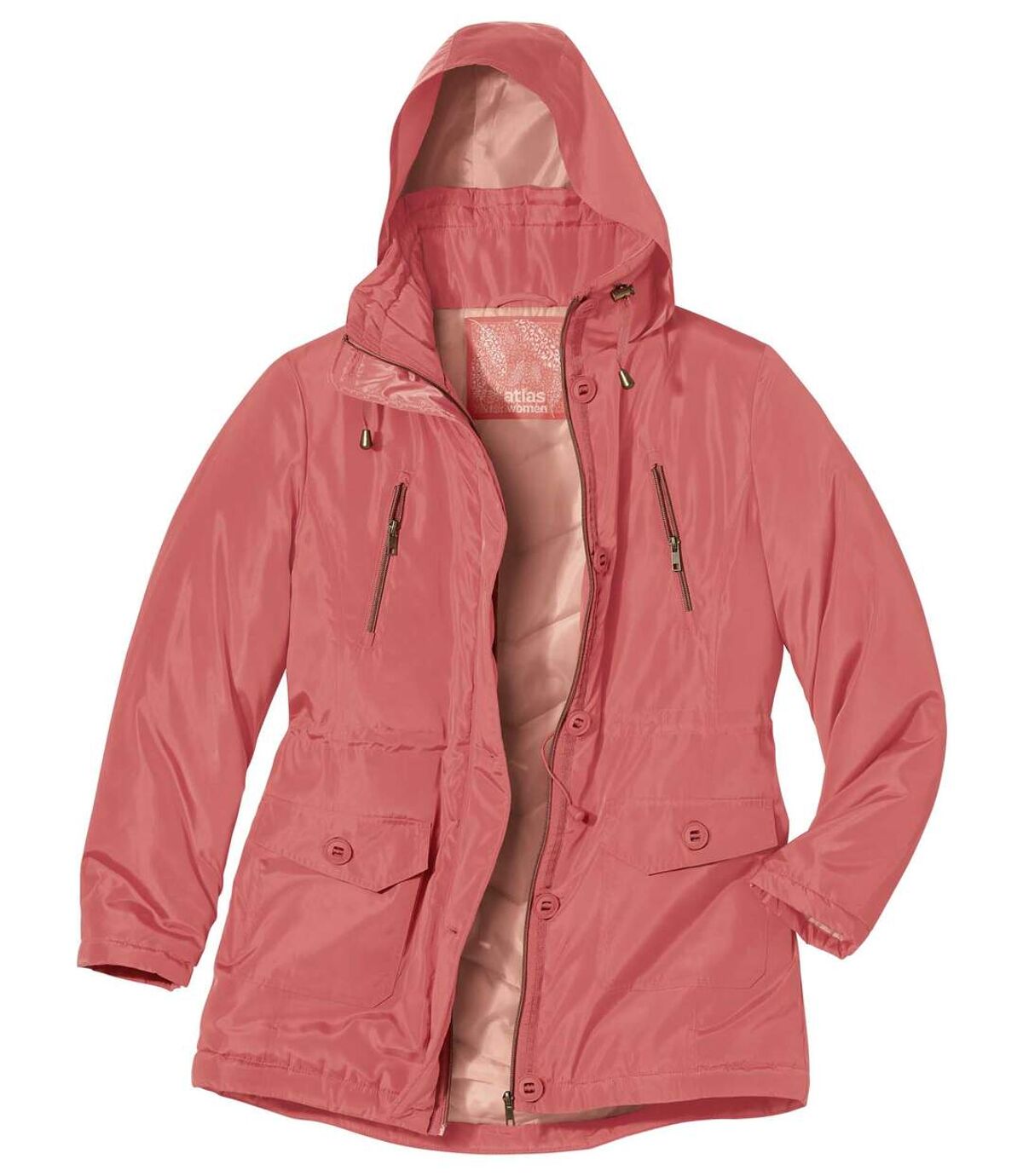 Women's Quilted Mid-Season Coral Parka - Full Zip Atlas For Men