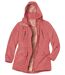 Women's Quilted Mid-Season Parka - Coral