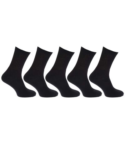 Mens Cotton Rich Sports Socks (Pack Of 5) (Black) - UTMB188