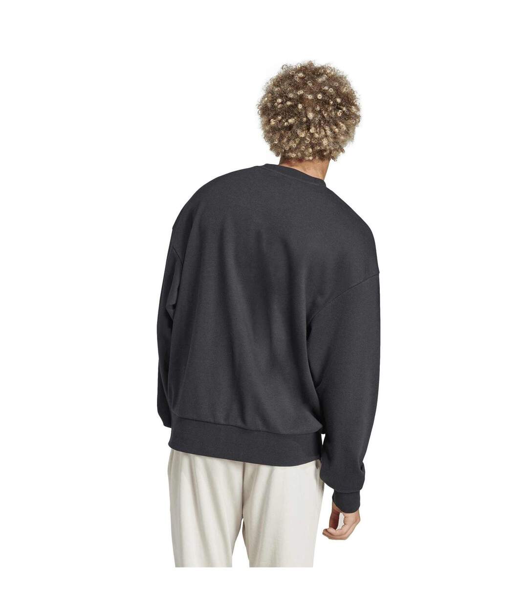 Mens Cotton Oversized Sweatshirt Black White Adidas-3