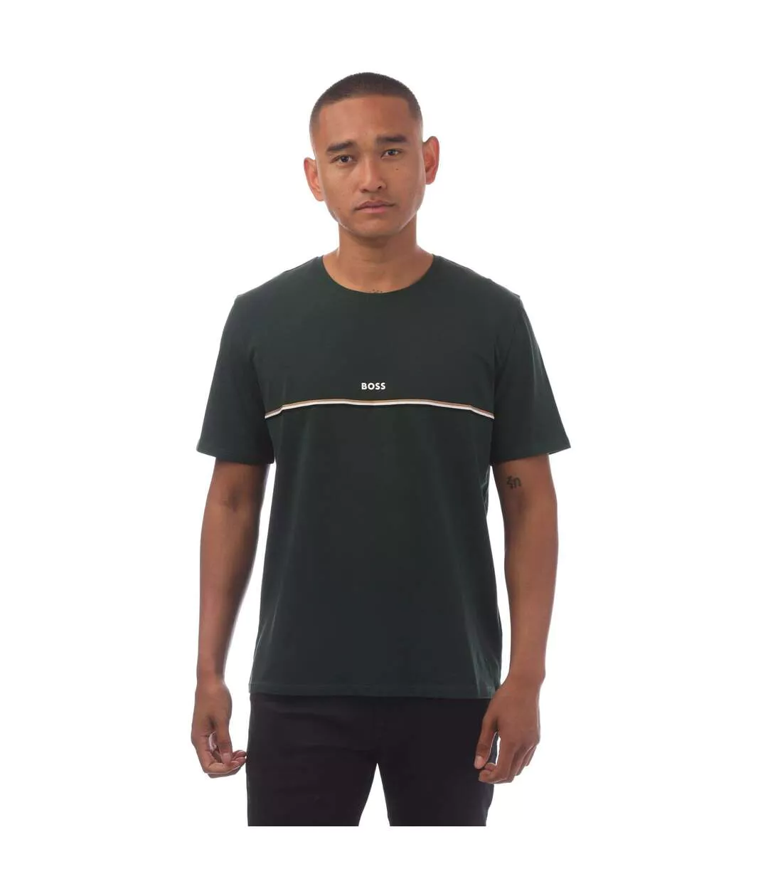 T-shirt Style Logo Homme Vert Hugo Boss-2