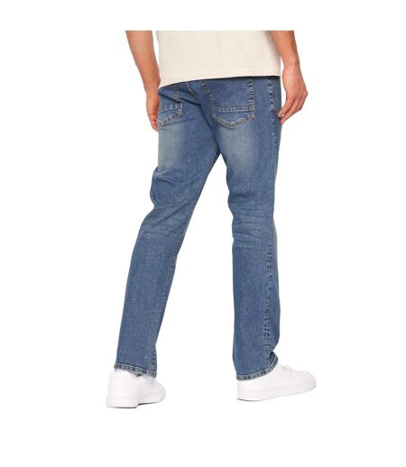 Jean Princed Homme Délavé À La Pierre Ponce Crosshatch
