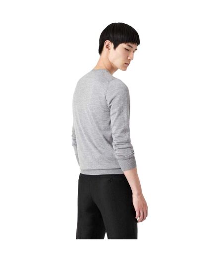 Mens V Neck Jumper Grey Emporio Armani EA7