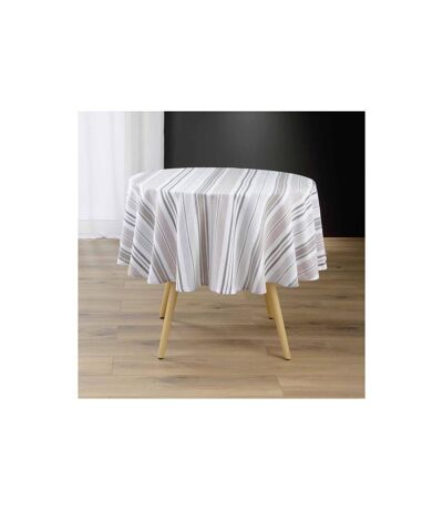 Nappe Ronde Imprimé Melina 180cm Gris