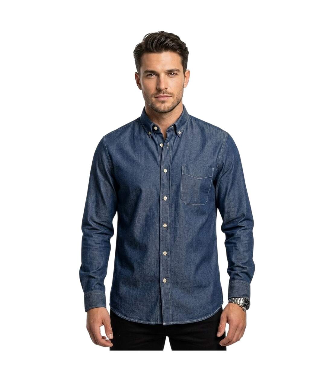 Chemise À Boutons Homme Bleu Pastel Hugo-3