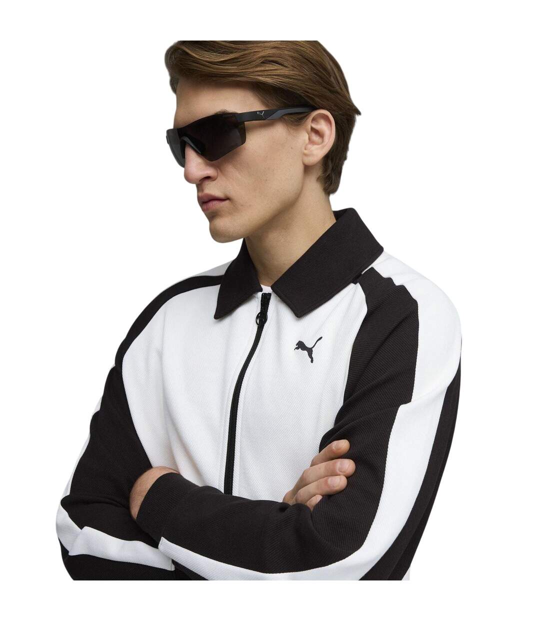 Mens T7 Tracksuit Top White Black Puma-4