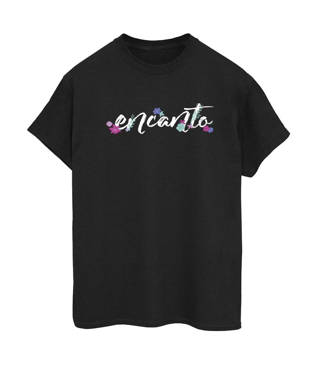 Disney Femmes/Les femmes Encanto Logo Coton Boyfriend T-Shirt (Noir) - UTBI22413-1