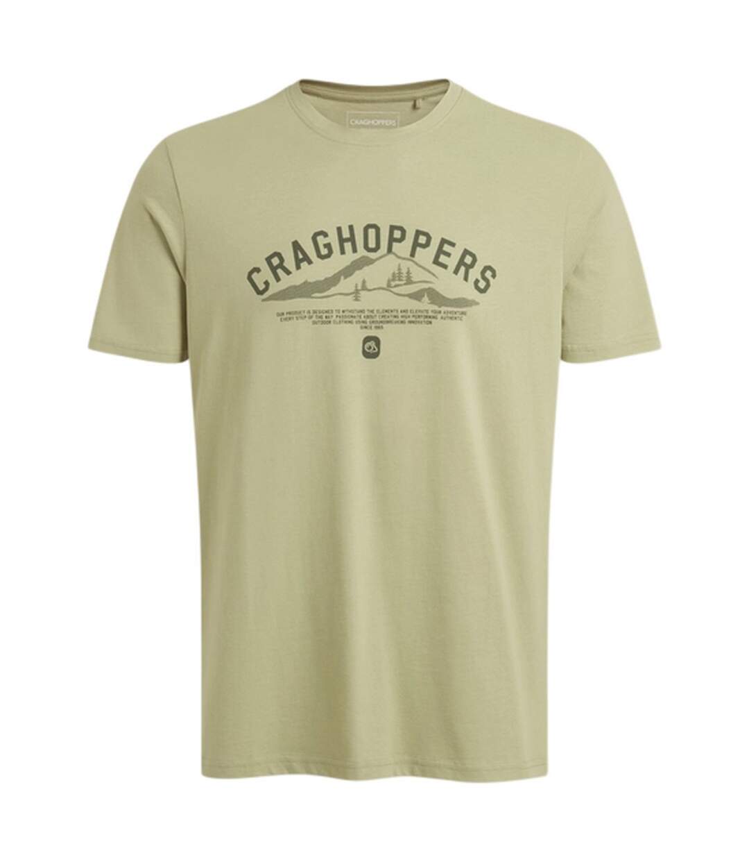 T-shirt Manches Courtes Motif/style Paysage Lucent Homme Vert Kaki Sombre Craghoppers-2