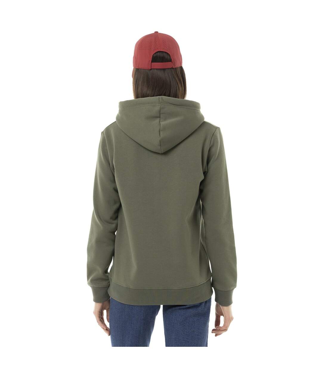 Sweat femme uni à capuche avec print Logo Vondutch-3