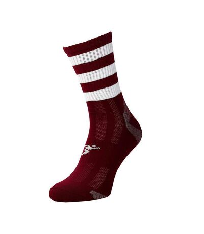 Chaussettes de football pro adulte bordeaux / blanc Precision