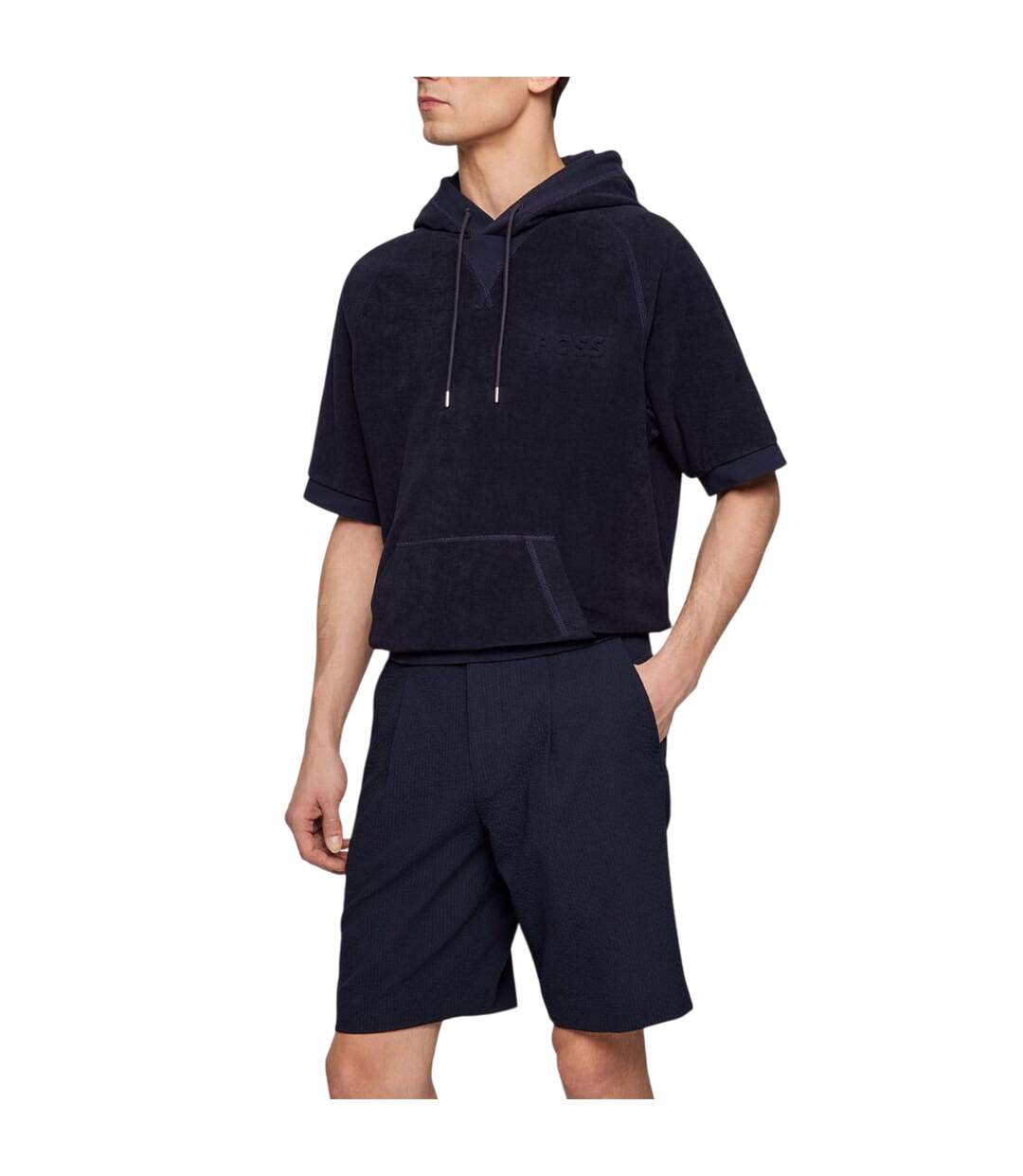 Sweat Manches Courtes Sealy Homme Bleu Foncé Boss-1