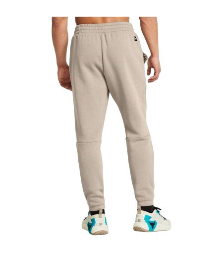 Mens Project Rock Fleece Icon Tapered Athletic Joggers Brown Under Armour