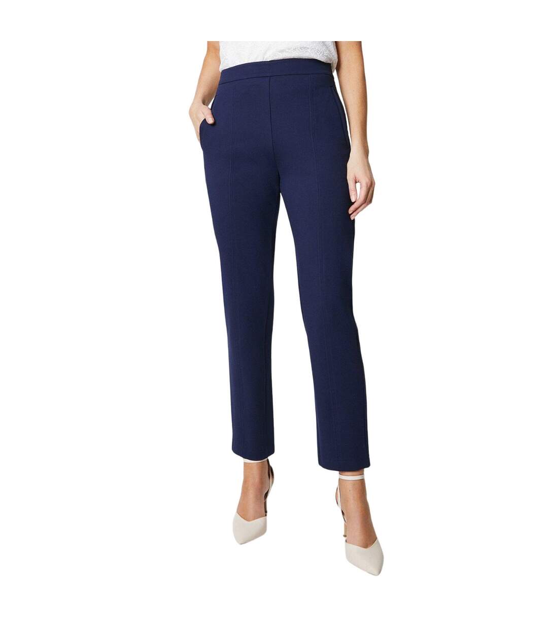 Pantalon femme bleu marine Principles-1