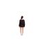 Womens/ladies V Neck Long-sleeved Top & Shorts Set Black Influence-1