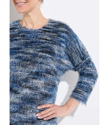 Pull maille poilue manches chauve-souris