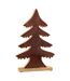 Sapin Déco en Bois Cosy 35cm Marron-1