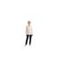 Womens/ladies Tie Neck Long-sleeved Blouse White Boss-1