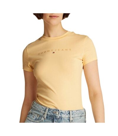 T-shirt jaune femme tommy hilfiger night navy - l