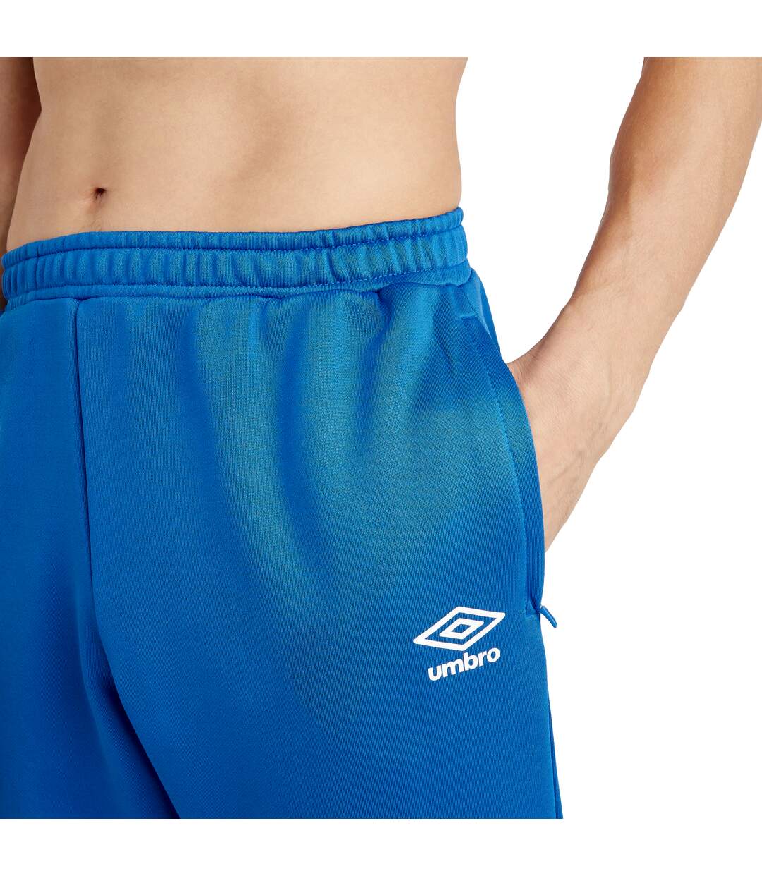 Mens total tapered training jogging bottoms royal blue/white Umbro-2