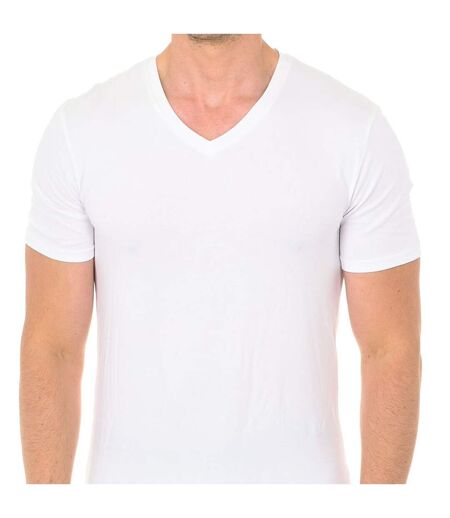 Pack- 2 short-sleeved V-neck T-shirts D0A6E men's basic and versatile design for men
