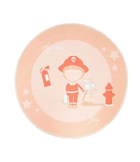 Tapis Rond Enfant Imprimé Bambini 160cm Orange