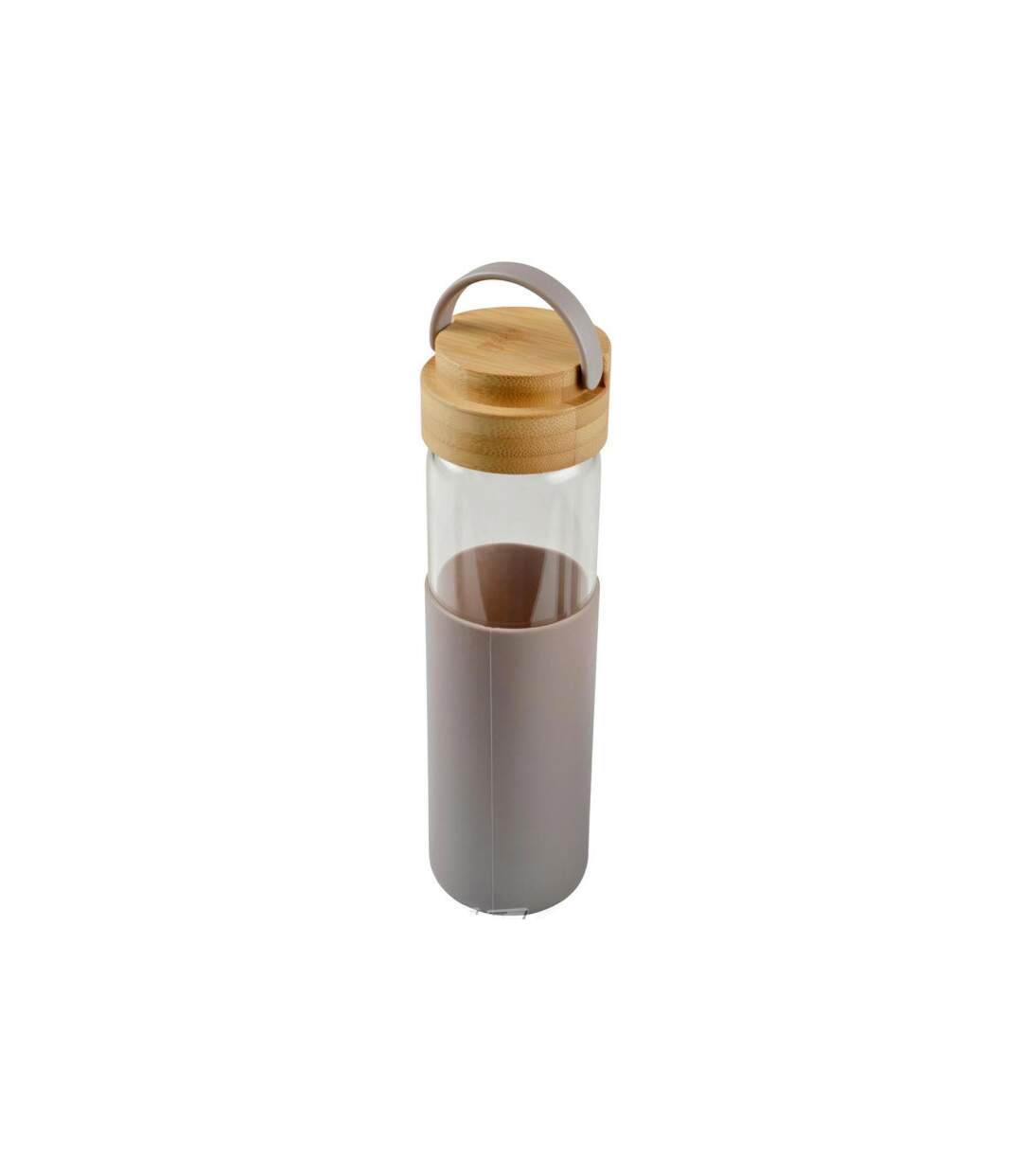 Gourde Bouteille en Verre Silicone 0,6L Taupe-1