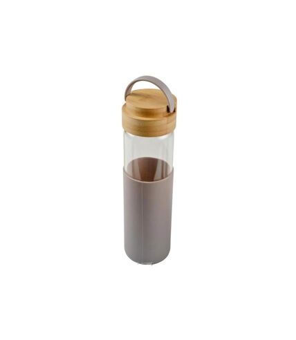 Gourde Bouteille en Verre Silicone 0,6L Taupe