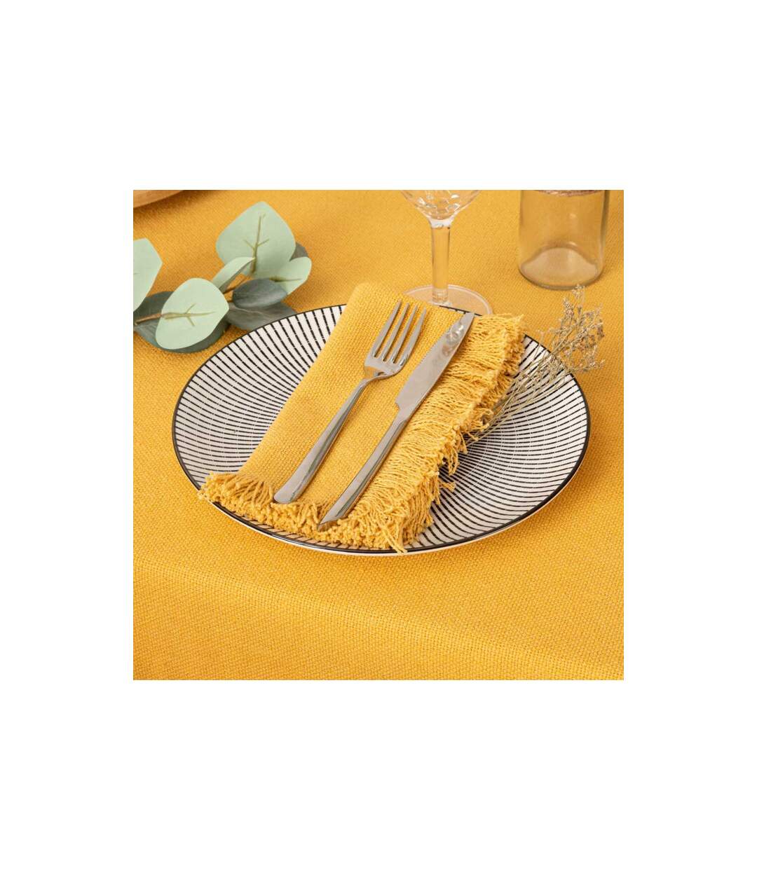 Lot de 2 Serviettes de Table Maha 40cm Jaune-2