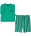 Pyjashort Coton Vert Imprimé Rayé-1