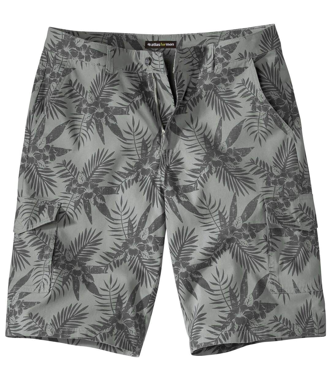 Men's Palm Print Cargo Shorts - Grey Atlas For Men