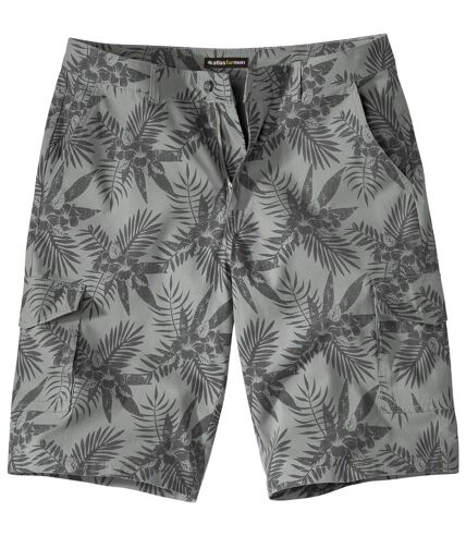 Men's Palm Print Cargo Shorts - Gray