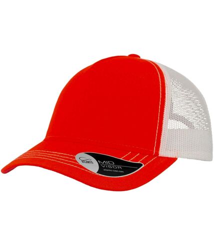 Casquette trucker rapper orange / blanc Atlantis