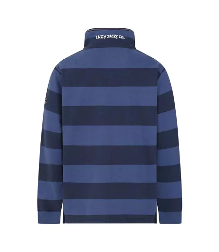 Sweat Motif/style Rayé Homme Bleu Denim Lazy Jacks