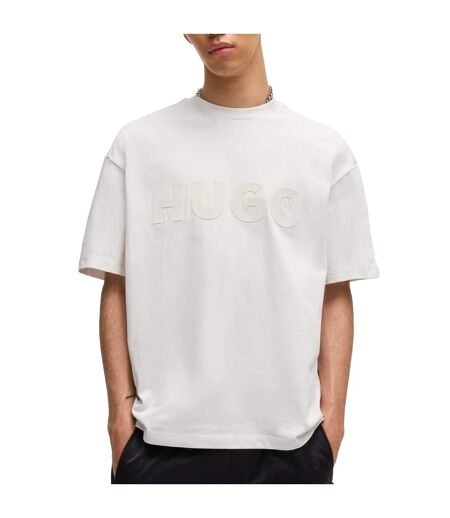 Mens Dinkee Logo Cotton Oversized T-shirt White Hugo