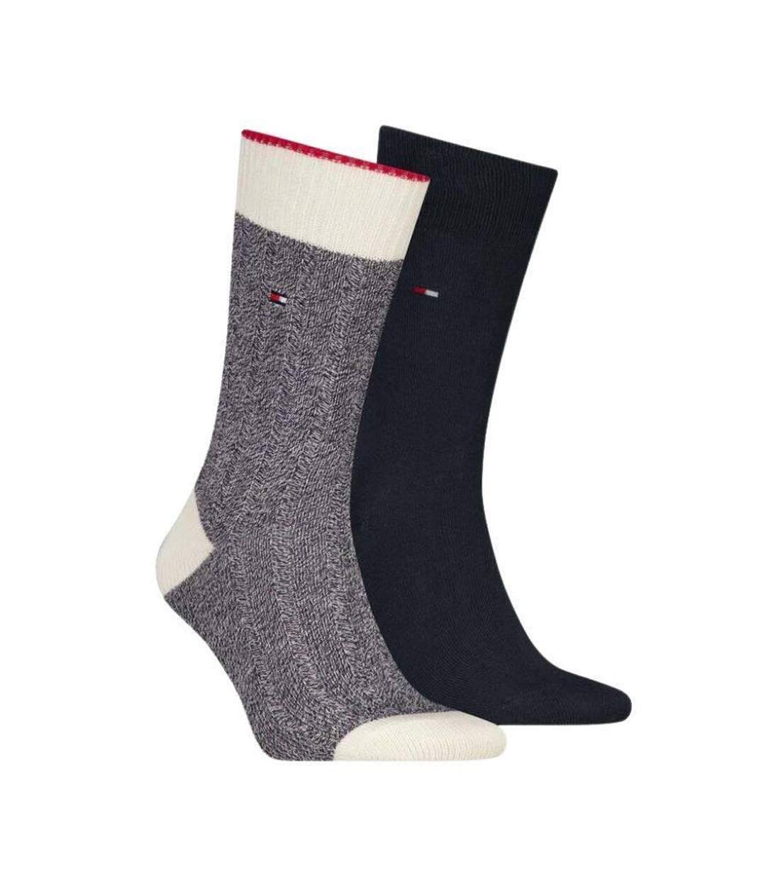 Chaussettes Motif/style Détail Contrasté Homme Bleu Marine Bleu Blanc Tommy Hilfiger-2