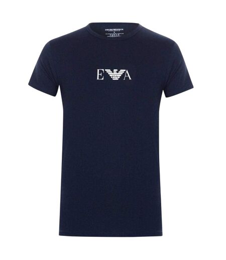 Mens Logo Cotton Regular T-shirt Navy Emporio Armani
