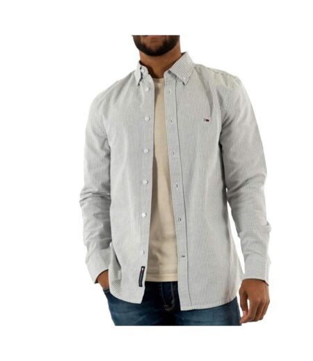 Chemise rayures vert/blanc homme tommy hilfiger  slim stripes