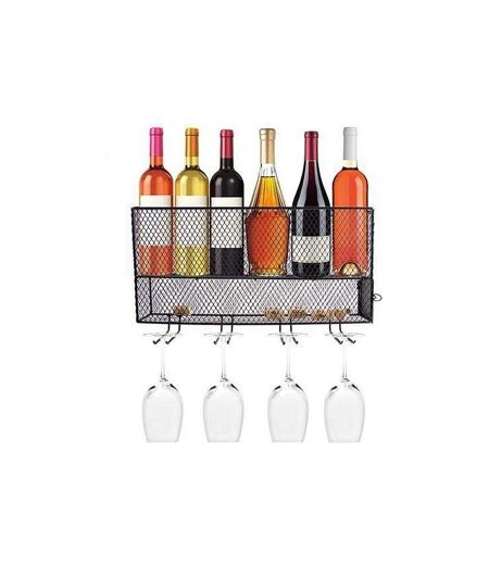 Mini bar à vin à suspendre en métal ajouré