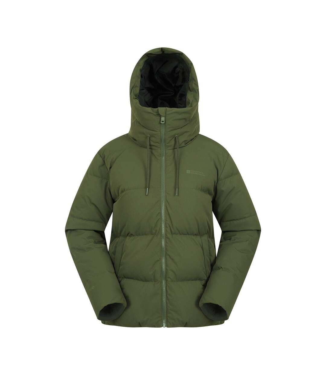 Womens/ladies cosy extreme short down jacket khaki green Mountain Warehouse