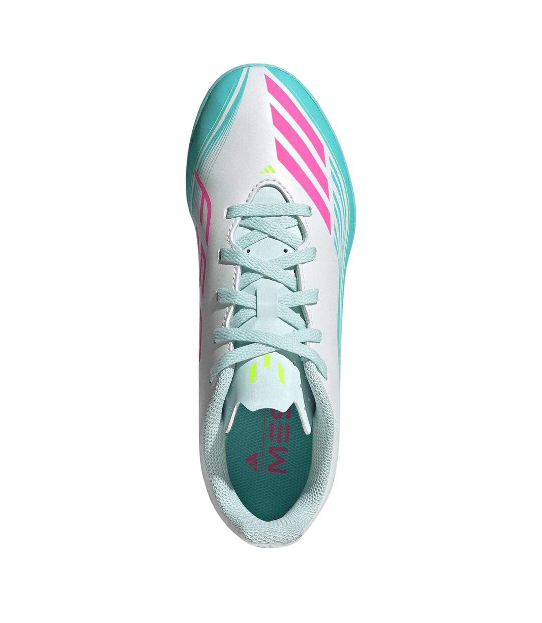 Childrens/kids F50 Lionel Messi Astro Turf Trainers White Pink Blue Adidas-4