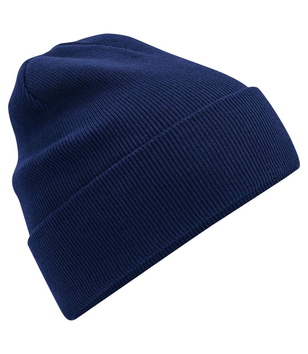 Bonnet À Revers En Coton Biologique Original Bleu Marine Beechfield-1